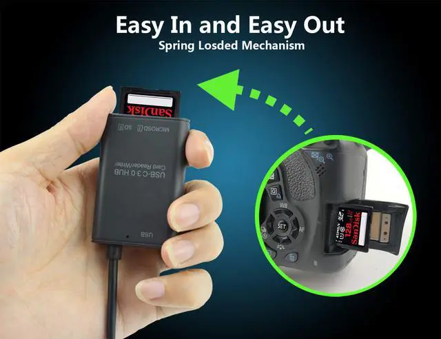 Alt view image 4 of 7 - USB C to SD Card Reader, Hannord Micro SD Memory Card Reader, Type C to SD Card Reader Writer Adapter OTG 512GB Capacity for MacBook Camera Android Windows Linux and Other Type C Device