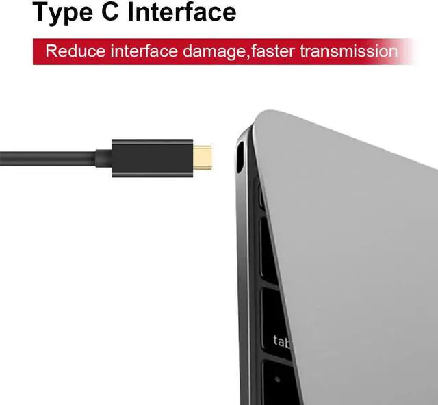 Alt view image 2 of 7 - Hannord USB C to DVI Cable 4K@30Hz Thunderbolt to DVI (24+1) Male to Male Cable 6FT USB Type-C to DVI Adapter Support 2017-2020 MacBook Pro, Surface Book 2, Dell XPS 13, Galaxy S10