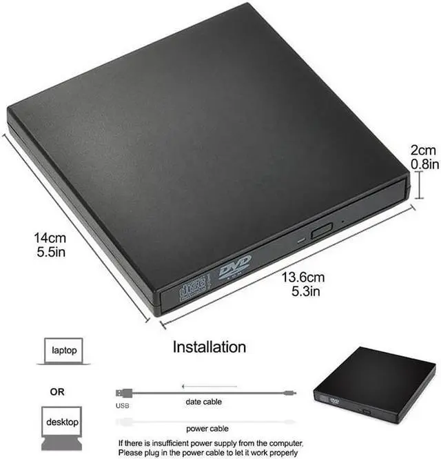 Alt view image 5 of 7 - External USB2.0 CD Drive, Hannord Protable External DVD Drive, USB Slim CD-RW DVD-R Combo Burner Writer Player for Laptop Notebook PC Desktop Computer Compatible with Windows 2000/XP/Vista/7/10 MAC OS