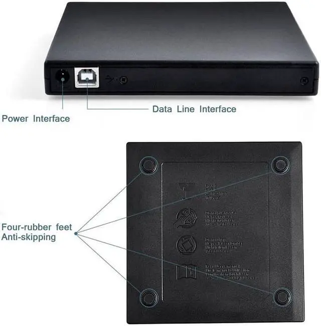 Alt view image 6 of 7 - External USB2.0 CD Drive, Hannord Protable External DVD Drive, USB Slim CD-RW DVD-R Combo Burner Writer Player for Laptop Notebook PC Desktop Computer Compatible with Windows 2000/XP/Vista/7/10 MAC OS