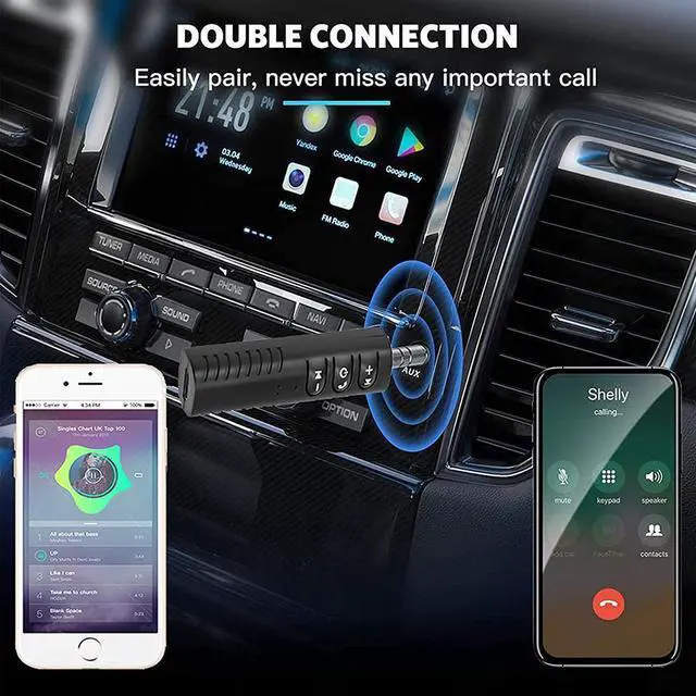 Alt view image 5 of 7 - Bluetooth 4.2 Receiver, Hannord Mini Wireless Bluetooth 3.5mm Jack Aux Adapter Portable Bluetooth Stereo Output Audio Receiver, Compatible for Headphones, Speakers, Car/Home Stereo System