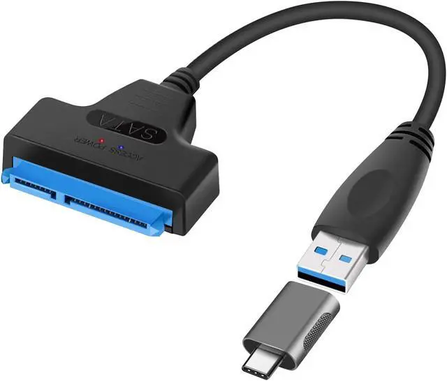 Main image of Hannord Upgraded SATA to USB C Cable, USB 3.0 & USB Type C to SATAIII Hard Drive Adapter Cable for 2.5 Inch SSD & HDD Support UASP, USB3.0 Type C to SATA, 1 Pack