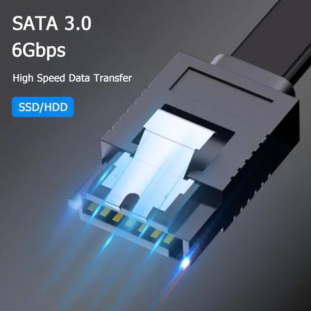 Alt view image 6 of 7 - Hannord SATA Cable III, 3 Pack SATA Cable III 6Gbps Straight HDD SDD Data Cable with Locking Latch 15.75 Inch Compatible for SATA HDD, SSD, CD Driver, CD Writer - Black