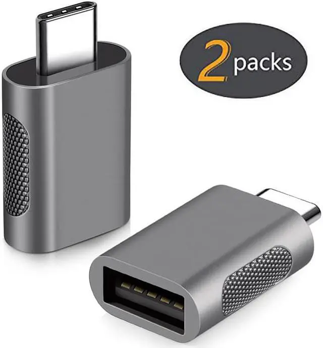 Main image of Hannord USB C to USB Adapter Pack of 2 USB C Male to USB3 Female Adapter Compatible with MacBook Pro 2021 iMac iPad Mini 6/Pro MacBook Air 2022 and Other Type C or Thunderbolt 4/3 Devices - Space Grey
