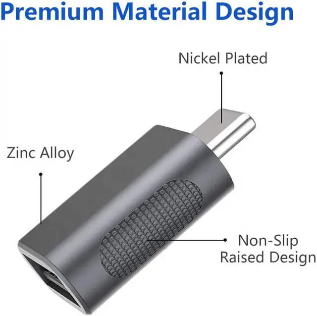 Alt view image 7 of 7 - Hannord USB C to USB Adapter(2 Pack), USB-C to USB 3.0 Adapter,USB Type-C to USB,Thunderbolt 3 to USB Female Adapter OTG for MacBook Pro 2019,MacBook Air 2020,iPad Pro 2020 ,More Type-C Devices Silver