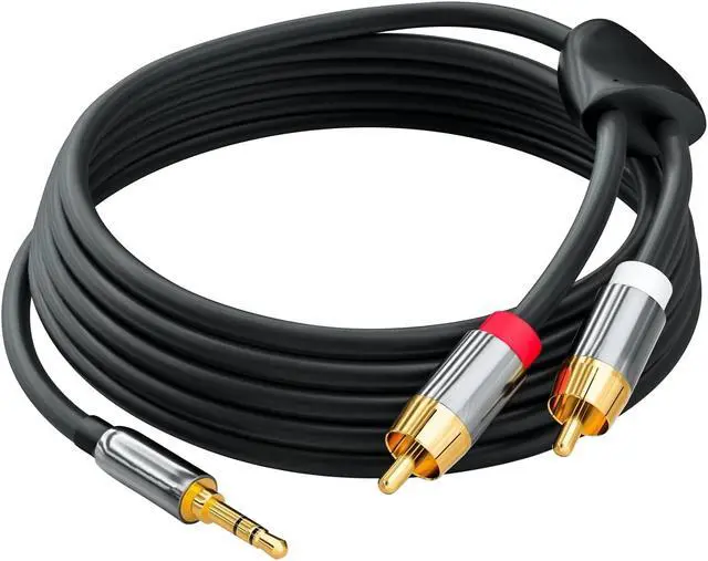 Main image of RCA to 3.5mm Audio Cable, Hannord 3.5mm Male to 2RCA Male RCA Cable, Y Splitter Stereo Audio Cable for Subwoofer, Receiver, Speakers and More, 3 Meters / 10ft.