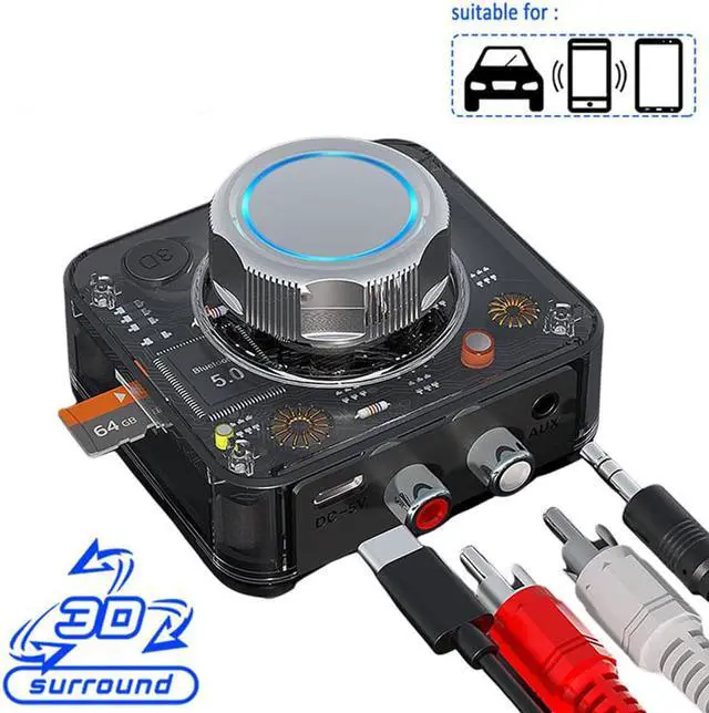 Main image of Bluetooth Audio Receiver, Hannord Wireless Audio Adapter for Home Stereo Music Streaming System with 3.5mm RCA/ LR Audio Support TF Card, Works with Smartphones and Tablets