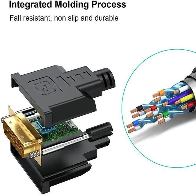 Alt view image 7 of 7 - Hannord HDMI to DVI Short Cable 1ft, Bi-Directional DVI-I (24+5) Female to HDMI Male Adapter 1080P DVI to HDMI Converter Compatible with Xbox, PC, TV, TV Box, PS5, Blue-ray, Switch