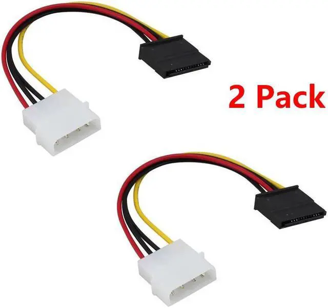 Main image of Hannord SATA Male to 4pin Molex Female Power Adapter Cable Serial ATA Extension Cable for 3.5 inches HDD/SSD/SD ROM (20cm) , 2 Packs