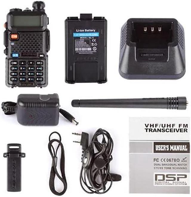 Alt view image 6 of 7 - Baofeng UV-5R Two Way Radio Dual Band 144-148/420-450Mhz Walkie Talkie 1800mAh Li-ion Battery (Black)