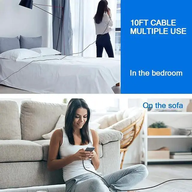 Alt view image 6 of 7 - Hannord USB3.2 10Gbps Cable USB Type A to USB C 3.1/3.2 Gen2 Cable Data Transfer USB C SSD Hard Disk Cable 3A 60W QC 3.0 Fast Charging, 10 ft.