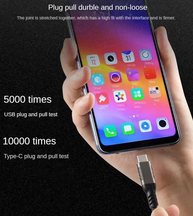 Alt view image 2 of 7 - Hannord USB3.2 10Gbps Cable USB Type A to USB C 3.1/3.2 Gen2 Cable Data Transfer USB C SSD Hard Disk Cable 3A 60W QC 3.0 Fast Charging, 10 ft.