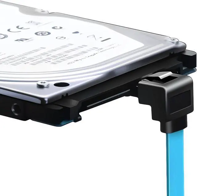 Alt view image 2 of 6 - Hannord SATA Cable III, 3 Pack SATA Cable III 6Gbps 90 Degree Right Angle with Locking Latch 18 Inch for SATA HDD, SSD, CD Driver, CD Writer - Blue