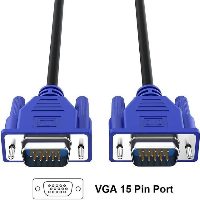 Alt view image 6 of 7 - Hannord VGA Cable 5 Feet 5-Pack, Male VGA to VGA Male Monitor Computer Cable Adapter Cord HD15 1080P Full HD High Resolutionfor TV Computer Projector-Blue