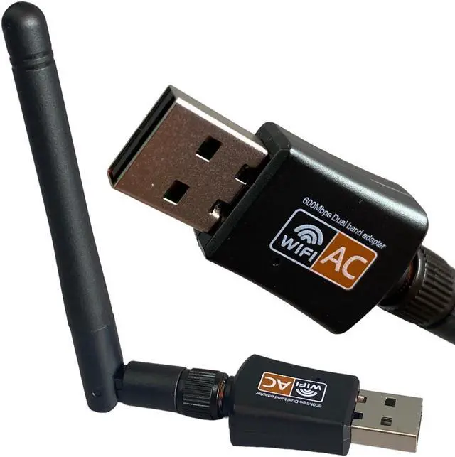 Main image of USB WiFi Adapter, Hannord Wireless Network Adapters AC 600Mbps Dual Band 2.4G/5.8Ghz Wi-Fi Dongle with External Antenna for Laptop Desktop PC Compatible with Windows 10/8.1/8/7/XP/Vista /Mac OS X 10.6