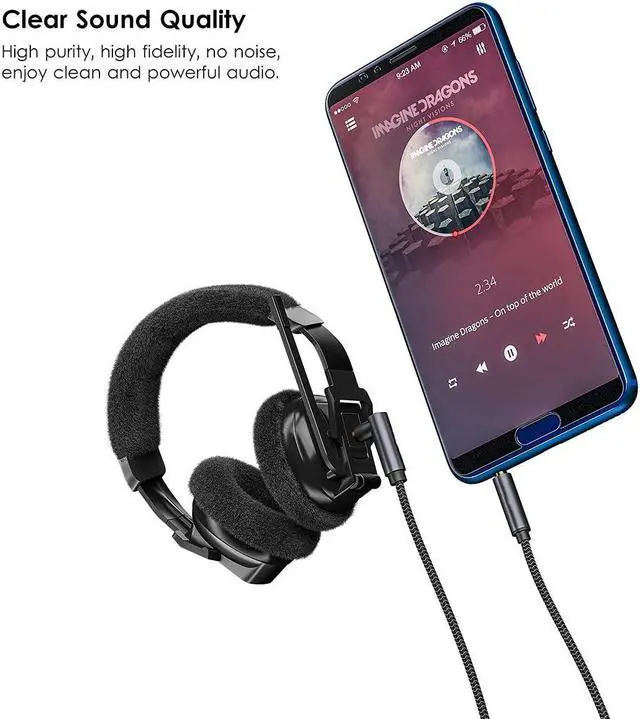 Alt view image 6 of 7 - Hannord 3.5mm Audio Cable 90 Degree AUX Cable Right Angle 4-Pole Headphone Cable Male to Male Nylon Braid Aux Cord for Smartphone,Tablets,Phone etc-Grey 10 ft.