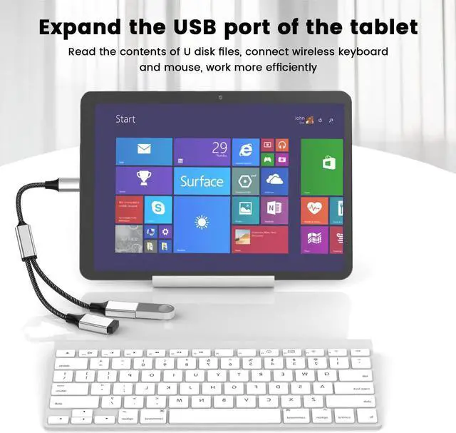 Alt view image 7 of 7 - Hannord USB C Male to Dual USB Female Adapter, USB C to USB Splitter, Type C to Two USB A 2.0 OTG Adapter, Multiple Hub for Laptop/Tablet/Telephone/Flash Disk Drive/Gaming Consoles,2 Ports 0.8ft