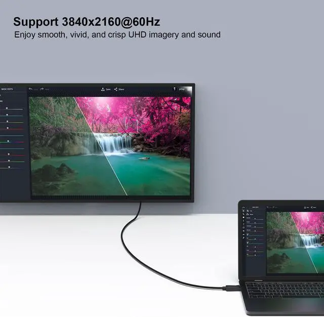 Alt view image 6 of 7 - Hannord DisplayPort to DisplayPort Cable, DP to DP Male to Male Cable Gold-Plated Cord Version 1.2  [4K@60Hz, 2K@165Hz, 2K@144Hz], Compatible for  Laptop Projector Dell, HP, ASUS More,3.3ft