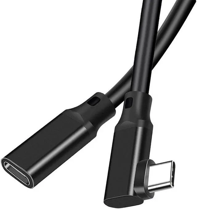 Main image of Hannord USB C Extender Cable Right Angle 5A PD 100W Type C Male to Female Extension Cord,USB 3.1 Gen 2 10gbps Compatible with PSVR2,USB C Hub,Switch,MacBook Pro/Air,iPad Pro 0.75 ft.
