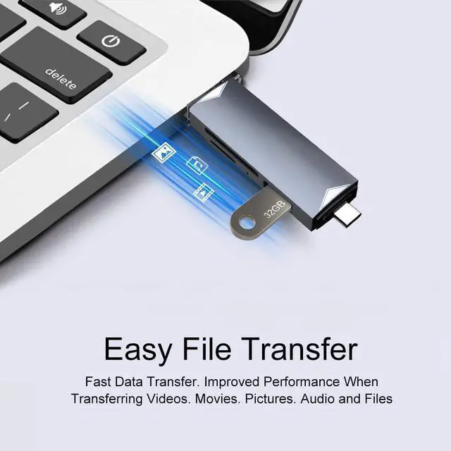 Alt view image 4 of 7 - Hannord 6 in 1 USB-C USB 3.0 Dual Slot OTG Memory Card Adapter,SD Card Reader,Compatible for TF/SD/Micro SD/SDXC/Micro SDXC/Micro SDHC Memory Cards Gray