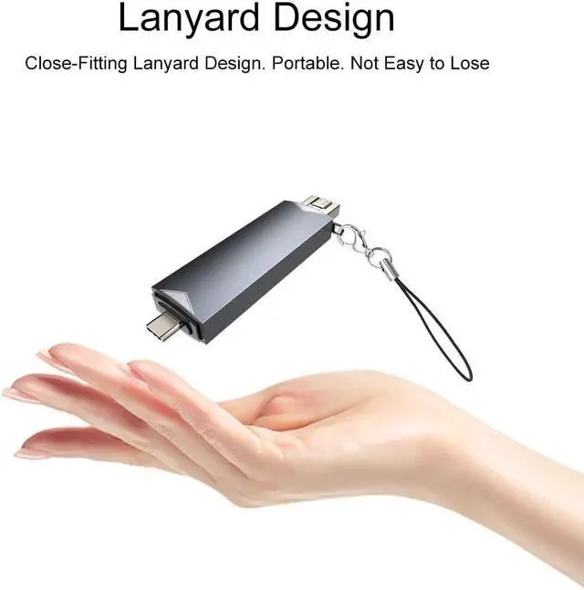 Alt view image 7 of 7 - Hannord 6 in 1 USB-C USB 3.0 Dual Slot OTG Memory Card Adapter,SD Card Reader,Compatible for TF/SD/Micro SD/SDXC/Micro SDXC/Micro SDHC Memory Cards Gray