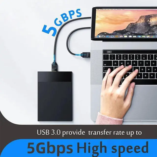 Alt view image 3 of 7 - Hannord USB Extension Cable,USB 3.0 5Gbps Type A Male to A Female Extension Cord for Data Transfer USB Flash Drive, Keyboard, Mouse, PlayStation, Xbox, VR, Card Reader, Printer