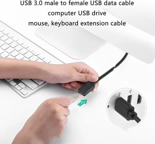 Alt view image 4 of 7 - Hannord USB Extension Cable,USB 3.0 5Gbps Type A Male to A Female Extension Cord for Data Transfer USB Flash Drive, Keyboard, Mouse, PlayStation, Xbox, VR, Card Reader, Printer