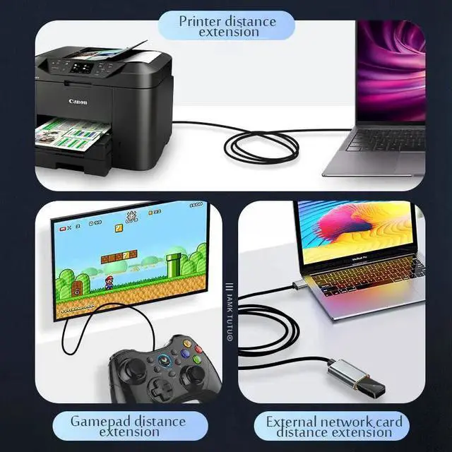 Alt view image 6 of 7 - Hannord USB Extension Cable,USB 3.0 5Gbps Type A Male to A Female Extension Cord for Data Transfer USB Flash Drive, Keyboard, Mouse, PlayStation, Xbox, VR, Card Reader, Printer