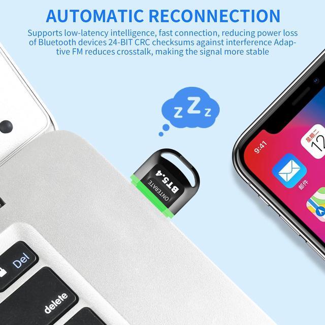 Alt view image 2 of 7 - Hannord USB Bluetooth 5.4 Adapter Plug & Play Bluetooth Dongle Receiver Long Range Support Windows 11/10/8.1 for Desktop Laptop PS/Xbox Keyboard Mouse Headset(Red)