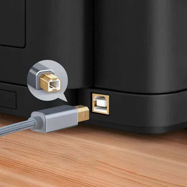 Alt view image 6 of 7 - Hannord USB C to USB B Printe Scanner Cable Compatible with MIDI Controller DJ Controller MacBook Pro, HP Canon Printers, iPad Pro and More 10 ft.