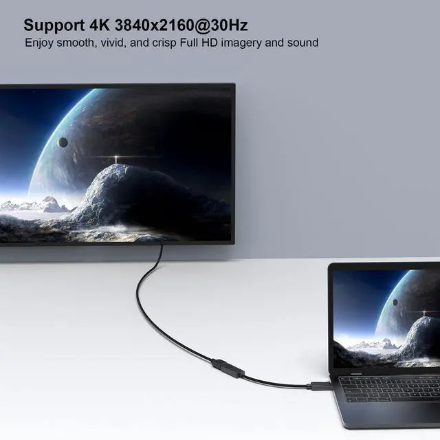 Alt view image 6 of 7 - Hannord 4K DisplayPort to HDMI Adapter, Uni-Directional DP 1.2 Computer to HDMI Screen Gold-Plated DP Display Port to HDMI Adapter (Male to Female) Compatible with Dell HP-1Pack 2 packs