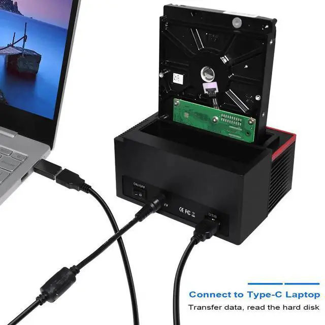 Alt view image 2 of 7 - Hannord 2.5/3.5" SATA IDE HDD Docking Station USB 2.0 to SATA External HDD Station Clone Function, USB Hard Drive Docking Station MS/M2/XD/CF/SD/TF Card Reader (US Plug)