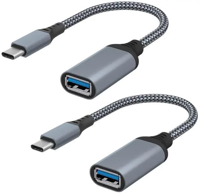 Main image of Hannord USB C to USB Adapter, (2 Pack Gray) USB C Male to USB 3.0 Female Adapter, Thunderbolt 3 to USB Female Adapter OTG Compatible with MacBook iPad Pro Galaxy and More Type C Devices Gray
