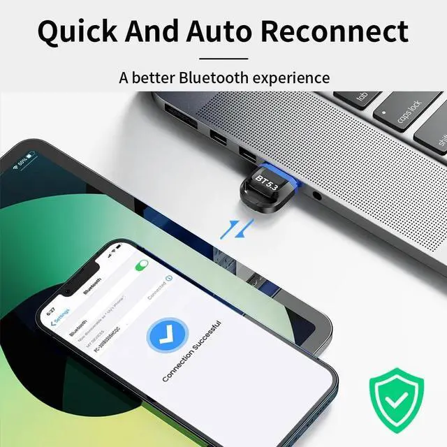 Alt view image 7 of 7 - Hannord Bluetooth 5.3 Adapter, Supports Windows 11/10/8.1/7,5.3+EDR USB Bluetooth Wireless Transmitter Receiver for Desktop, Laptop, Mouse, Keyboard, Printers, Headsets (Black)