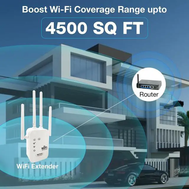 Alt view image 2 of 6 - Hannord WiFi Extenders Signal Booster 300mbps WiFi Booster with 1 Ethernet Ports, 2.4GHz Single Band Internet Extender, WiFi Repeater Signal Booster Plug & Play, Router & Access Point Mode