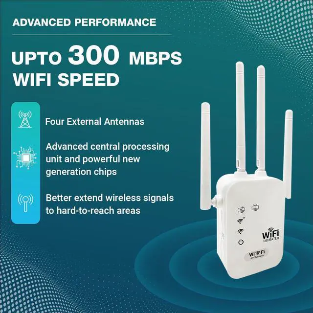 Alt view image 3 of 6 - Hannord WiFi Extenders Signal Booster 300mbps WiFi Booster with 1 Ethernet Ports, 2.4GHz Single Band Internet Extender, WiFi Repeater Signal Booster Plug & Play, Router & Access Point Mode