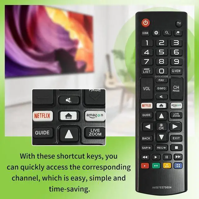 Alt view image 4 of 7 - Hannord Universal Remote Control for LG Smart TV Remote Replacement Compatible All LG LCD LED OLED UHD HDTV 3D 4K Smart TVs Models AKB75375604