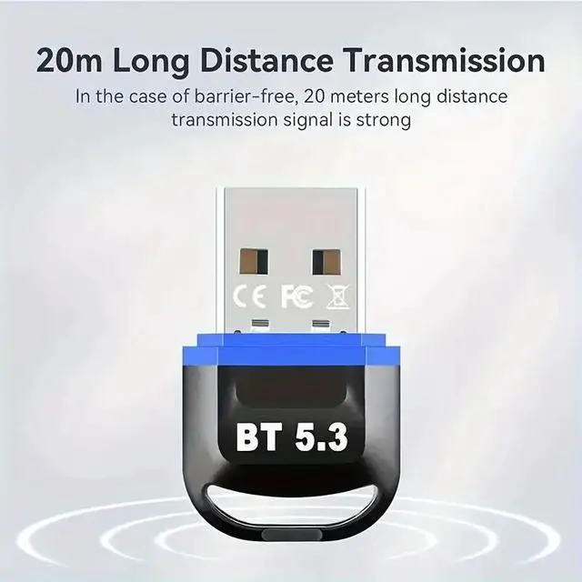 Alt view image 5 of 6 - Hannord USB Bluetooth 5.3 Adapter for PC, Plug & Play BT5.3 Bluetooth Dongle Receiver Long Range Support Windows 11/10/8.1 for Desktop Laptop Keyboard Mouse Headset (Red)