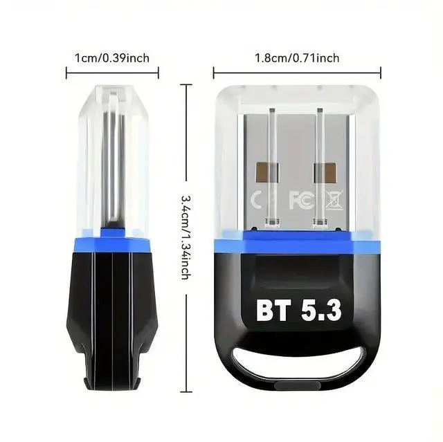 Alt view image 7 of 7 - Hannord USB Bluetooth 5.3 Adapter for PC, Plug & Play BT5.3 Bluetooth Dongle Receiver Long Range Support Windows 11/10/8.1 for Desktop Laptop Keyboard Mouse Headset (Blue)