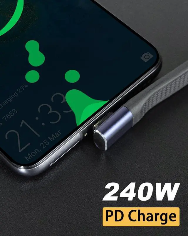 Alt view image 3 of 6 - Hannord USB 4.0 40Gbps Thunderbolt 4 Data Sync SSD Cable Male to Female PD 240W 5A Fast Charging USB C to Type C 8K@60Hz USB-C for iPhone 16 Pro Max MacBook