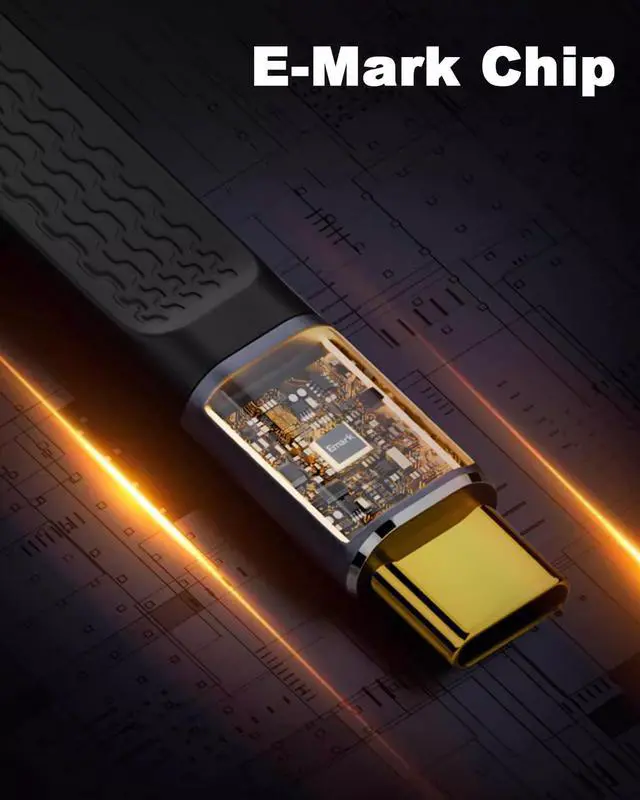 Alt view image 6 of 6 - Hannord USB 4.0 40Gbps Thunderbolt 4 Data Sync SSD Cable Male to Female PD 240W 5A Fast Charging USB C to Type C 8K@60Hz USB-C for iPhone 16 Pro Max MacBook