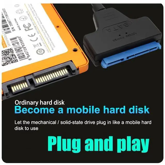Alt view image 4 of 7 - Hannord Upgraded SATA to USB Cable, USB 3.0 SATAIII Hard Drive Adapter Cable for 2.5 Inch SSD & HDD Support UASP
