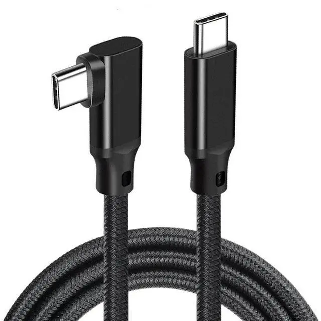 Main image of Hannord Type-C VR Link Cable [5A 100W] USB-C to USB-C 90 Degree Type-C Nylon Braided Cable for Meta Quest 3S / 3/2 / Pro, Pico 4 Ultra / 4 and PC VR Headset Gaming Black 6.6 ft.