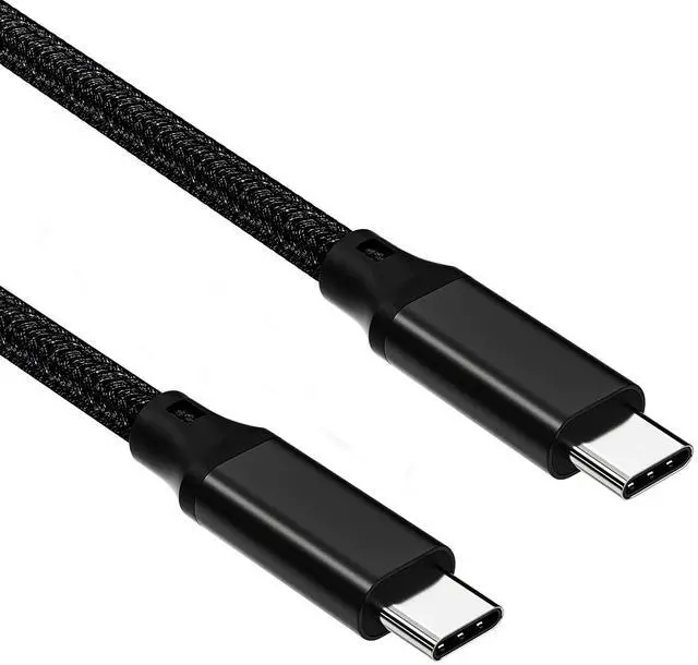 Alt view image 7 of 7 - Hannord USB C to C Cable, 3.2 Gen 2 Type-C Cable 4K UHD 20Gbps 100W PD Fast Charging Cable for MacBook Pro, for iPad Pro, Nylon Braided, Black