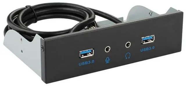 Alt view image 5 of 7 - Hannord Floppy Bay High Speed 5 Gbps 20Pin 2 Port USB 3.0 Hub HD Audio 3.5mm Earphone Jack Mic Interface PC Front Panel Adapter for Computer Case