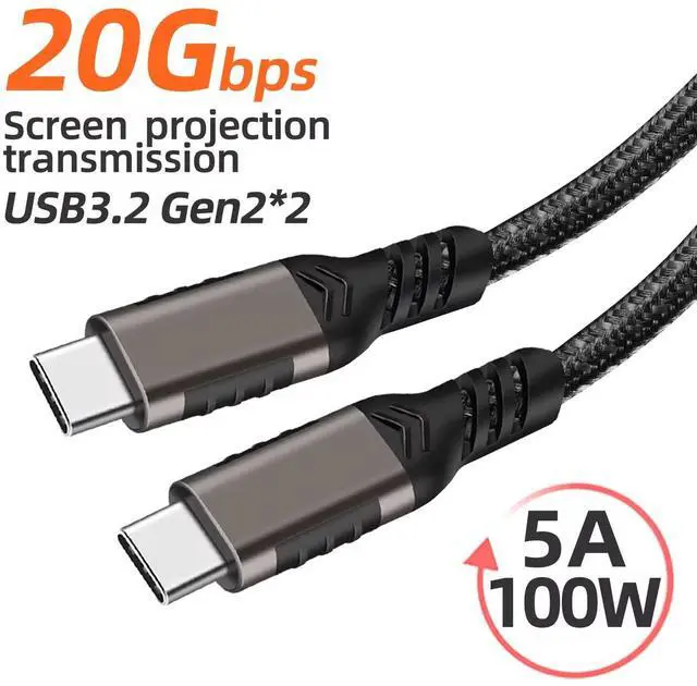 Alt view image 2 of 7 - Hannord USB-C 3.2 Gen 2 Cable 20Gbps Data Transfer 100W PD Fast Charging Cable 20Gbps data transfer VR Link cable for MacBook Pro, iPad Pro, Galaxy S24,Quest1/2 Nylon Braided