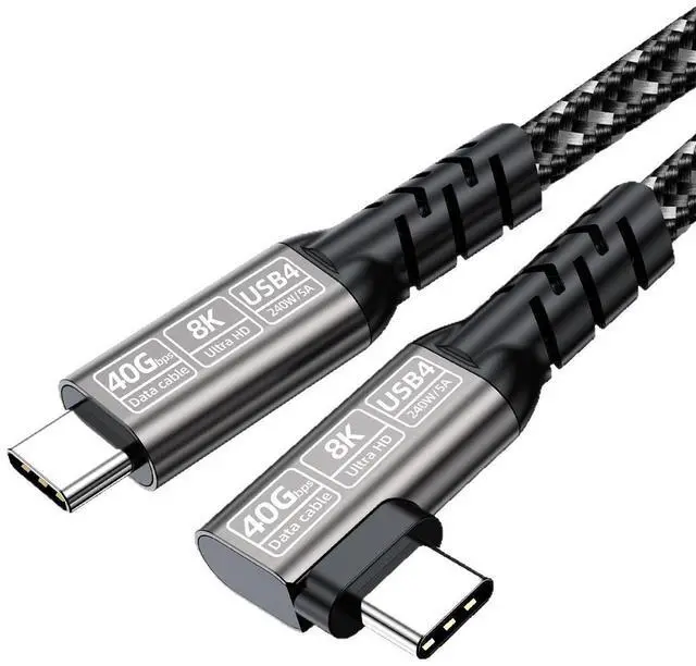 Alt view image 7 of 7 - Hannord USB4.0 Fast Charging Data Cable 1.64FT,Thunderbolt 4 Cable, USB-C to USB-C Cable, 40Gbps 240w Charging Cord 8K@60Hz Data Transfer Braided Cable For Laptop MacBooks Pro 1.64 ft.