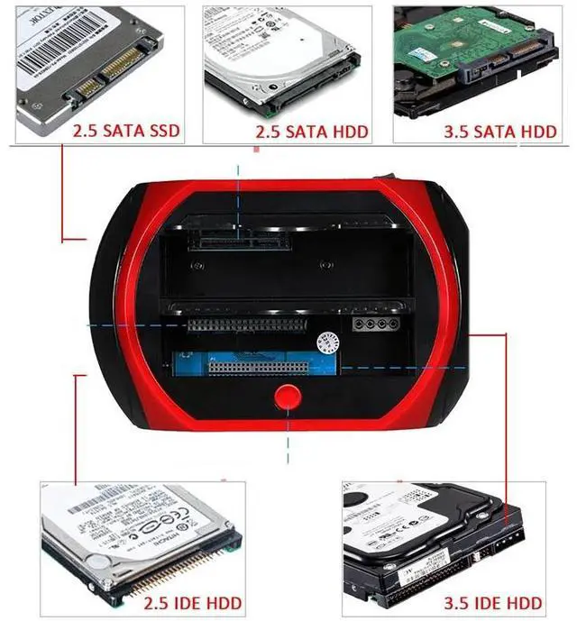 Alt view image 4 of 7 - Hannord All in 1 HDD Docking,2.5''/3.5'' SATA Multi-Function HDD Docking Station SATA Hard Disk Base USB HUB Reader