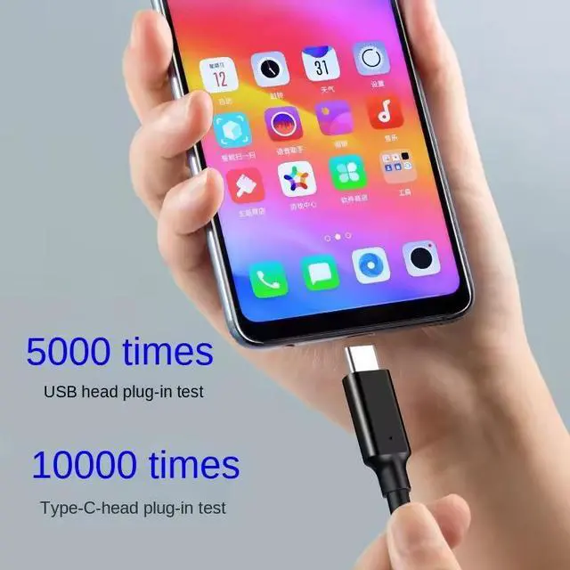 Alt view image 6 of 7 - Hannord USB3.2 Gen2 10Gbps USB-C Data Cable,6.6 ft, Type-C 3A 60W PD Fast Charging Cord Compatible with Galaxy S23 S22 S21 Note 20, Pixel, iPad Pro SSD