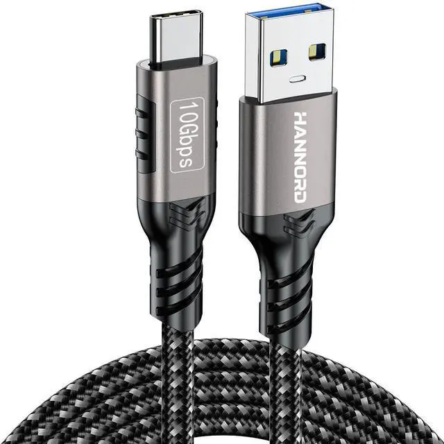 Main image of Hannord USB C Cable 3.3ft, USB-A to USB-C Cable USB 3.2 Gen2 10Gbps Data Charger Cord for Samsung Galaxy Android Auto USB Cord and iPhone 15/15 Pro, Nylon Braided.